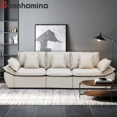 Sofá seccional convertible modular de cuero sintético de 117,4" muebles modernos Foto 1 de 4