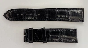 Authentic Camille Fournet Paris Black Pat Leather watch strap 20/18mm 73+113mm - Picture 1 of 2