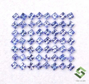 2 mm Natural Tanzanite Square Princess Cut Lot 50 Pieces 3.14 CTS Loose Gemstone - Picture 1 of 7