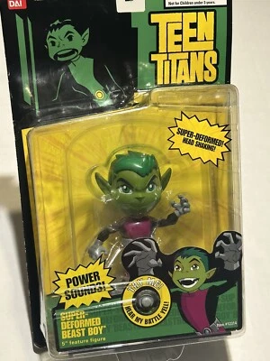 Super-Deformed Beast Boy MOSC Teen Titans 2004 Bandai DC Super Heroes Figure - Image 1 of 4