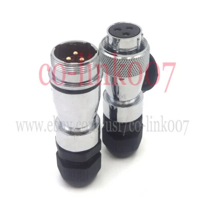 M20 IP67 Quick Locking Waterproof Industry Power Cable Connector 3 Pin，WS20 PLUG - Image 1 of 4