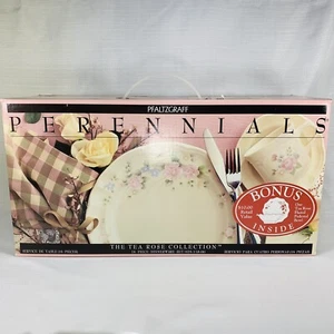Vintage Pfaltzgraff Perennials The Tea Rose Collection 17 Piece Dinnerware Set - Picture 1 of 7