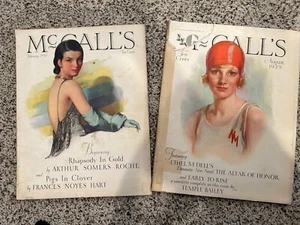 Two McCall's Magazines August 1929 and February 1931 Fair Condition - Imagen 1 de 2
