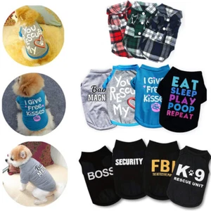 Cute Dog Pet Puppy Shirt T-Shirt Clothes Coat Apparel Costumes Summer Top Vest - Picture 1 of 26