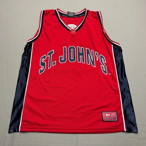 Vintage St. John Red Storm Jersey Mens XL Red Blue Basketball Pullover Casual Cover