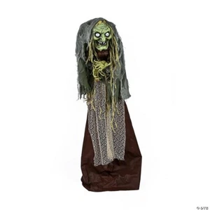 59 in. Animated Halloween Green Witch, Sound Activated (ot) - Picture 1 of 2