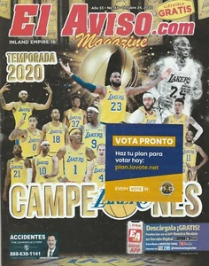 10-24-20 Revista El Aviso con campeón de la NBA Los Angeles Lakes en portada - Imagen 1 de 1