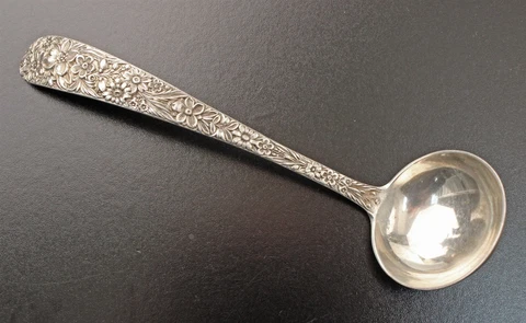 Kirk & Son Sterling Repousse Cream Ladle No Mono Cover