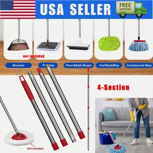 Spin Mop Stainless 4-Section Steel Pole Handle For O-Cedar Easywring RinseClean - Picture 1 of 15