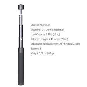 28.7" Action Camera Selfie Stick Telescopic Extension Pole for GoPro Insta360 - Picture 1 of 16