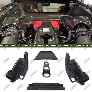 Plain/Twill Dry Carbon Fiber Rear Engine Bay Cover Trim For Ferrari F8 Tributo - Picture 1 of 24