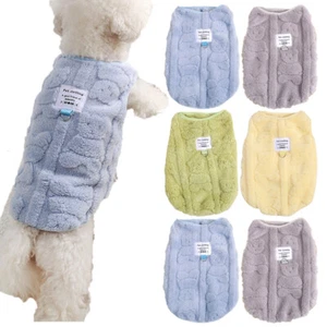 Pet Dog Cat Warm Fleece Vest Clothes Puppy T Shirt Sweater Winter Coat Apparel - Picture 1 of 18