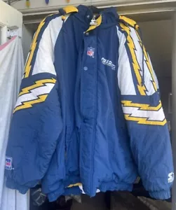 đŸ”¥STARTER PRO LINE Los Angeles CHARGERS HOOD JACKET Vintage LA Bolts XXL 2XL - Picture 1 of 14