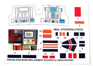 Kenner DROID FACTORY Vintage Star Wars replacement Sticker set 'READ'