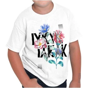 Cool Vintage Urban Watercolor Flowers IYKYK Youth Crewneck T Shirts Boy or Girl - Picture 1 of 7