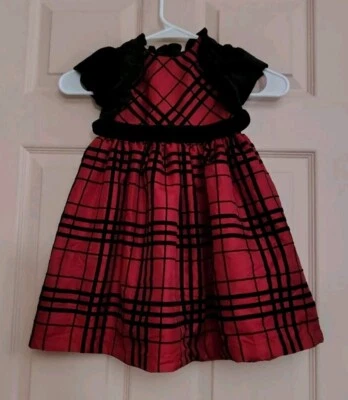 Vestido Penelope Negro y Rojo 3T Nylon - Poliéster Manga Corta Niñas Foto 1 de 4