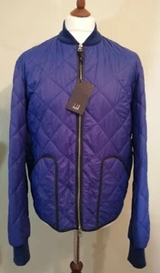 Dunhill leichte gesteppte Lederjacke blau Größe Large  - Bild 1 von 12