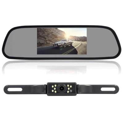 WEIKAILTD Backup Camera and Monitor Kit, 4.3" Car Vehicle Rearview Mirror Mon... - Image 1 of 4