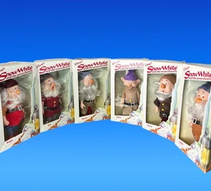 Vintage Bikin Disney Snow White Dwarfs 6.5" Jointed Dolls 1980s MIB - Picture 1 of 35