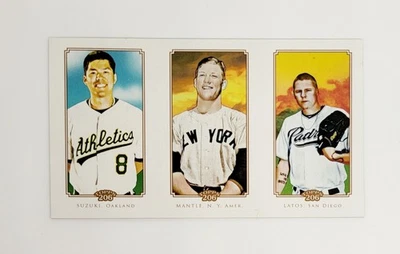 RARE UNCUT PROOF SHEET MINI PIEDMONT 2010 Topps 206 #25 Mickey Mantle Suzuki MLB - Image 1 of 2