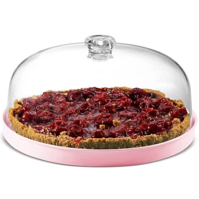 Servidor de platos con soporte para pasteles Godinger con cúpula, bandeja de metal para servir e irrompible Foto 1 de 4