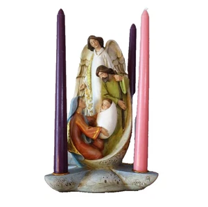 Advent Kerzenhalter Kranz Krippe Heilige Familie Moderner Stil 10x8 cm - Bild 1 von 4