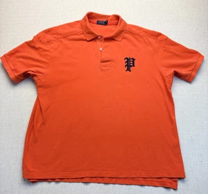 Polo Ralph Lauren Mens Rugby Polo Shirt Orange Size 2XLT Gothic P Wing Letterman - Picture 1 of 6