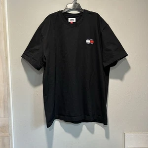 Camiseta Tommy Jeans Para Hombre XXL Gruesa 100% Algodón Pesada Negra Logo Transpirable - Imagen 1 de 8