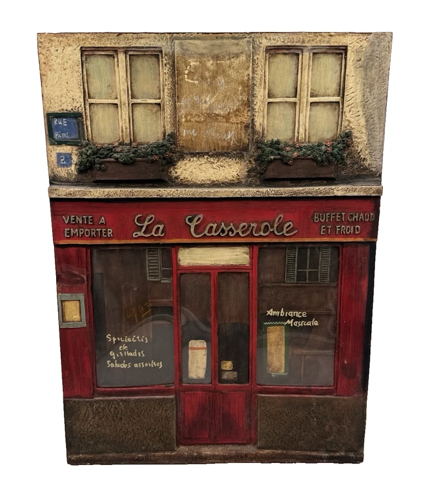 Placa de pared de resina 3D French Bistro Café Escaparate La Cazuela 18x14" Foto 1 de 4