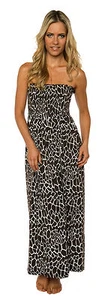 KECHIKA DRESS WITH ELASTIC SHRRING BODICE Animal Print, - Picture 1 of 3
