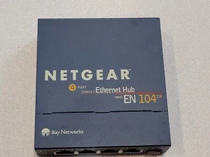 Netgear EN104TP Blue 4 Port 10 Mbps RJ-45 Ethernet Hub | No Pwr Supply - Picture 1 of 4
