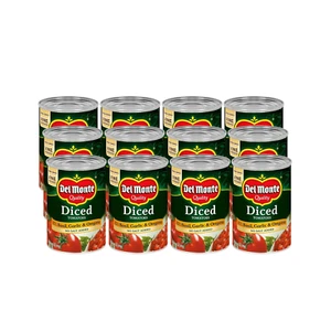 Del Monte Tomatenwürfel in Dosen mit Basilikum, Knoblauch, Oregano und ohne Salzzusatz, 1 - Bild 1 von 12