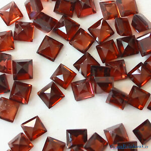 Natural Indian Red Garnet Square Faceted 4mm to 10mm Loose gemstone AA Quality