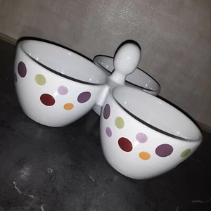 Pampered Chef Simple Additions Dots Three Part Serving Dish Dip Set Three Bowls - Picture 1 of 12
