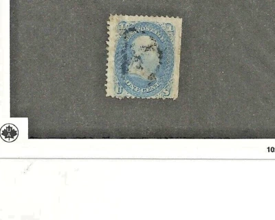 US Scott # 63, un centavo color ultramar, 1861, CV $850 Foto 1 de 2