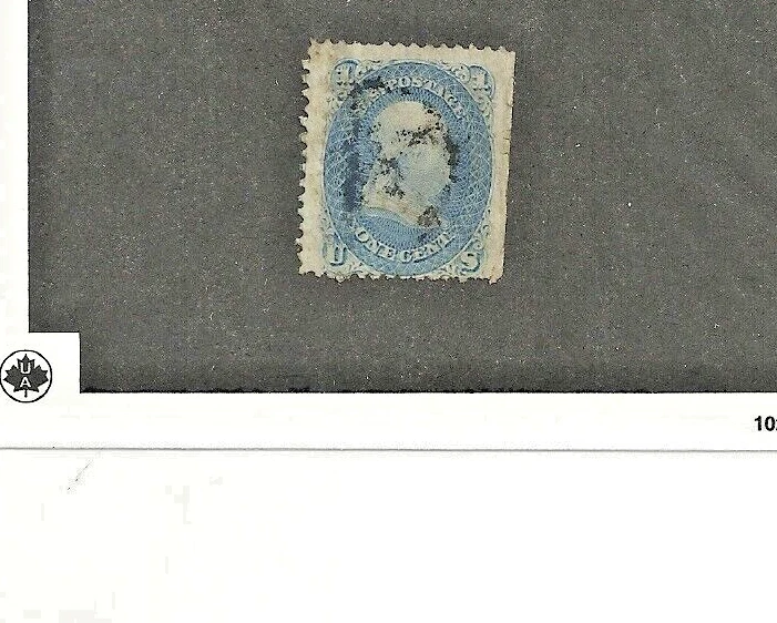 US Scott # 63, un centavo color ultramar, 1861, CV $850 Foto 1 de 2