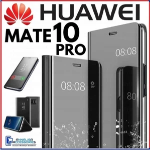 Pour HUAWEI MATE 10 PRO HOUSSE ETUI COQUE NOIR RABAT MIROIR CLEAR VIEW FLIP CASE - Photo 1 sur 10
