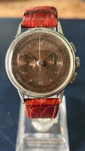Lemania Chronograph Vintage Original Tropical Dial Cal. 27CH Extremely Rare - Imagen 1 de 17