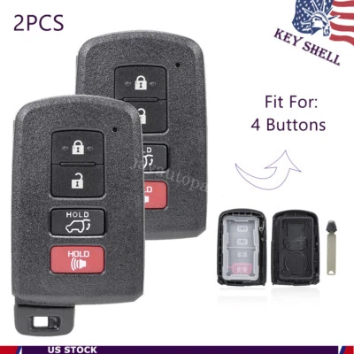 2 Para 2013 2014 2015 2016 2017 2018 Toyota RAV4 Llave Control Remoto Carcasa Llavero Cubierta Foto 1 de 4