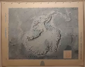 Mapa Atlas Exploración Antártica 1967 Mediados de Siglo Moderno Libro Atlas - Imagen 1 de 7
