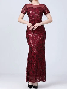 Abito da sera donna anni 20 vintage paillettes girocollo media lunghezza flapper dress - Foto 1 di 10