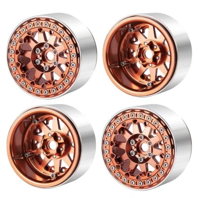 Llantas Beadlock de metal 4 piezas de 2,2" para 1/10 RC axial SCX10 RBX10 TRX4 D90, etc. Foto 1 de 4