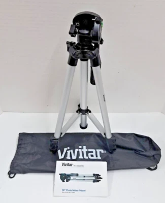 Vivitar VIV-VPT-1250 50" Photo/Video Tripod with Case & Manual Preowned  - Image 1 of 4