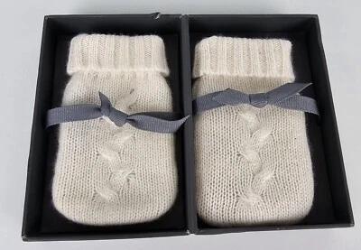 Restoration Hardware Baby Toddler Cashmere Wool Mittens Hand Warmers Ivory Soft - Image 1 of 4