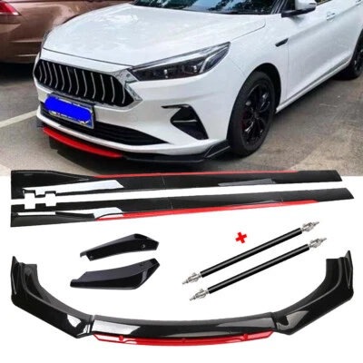 For Ford Fusion Mondeo 2013-2016 Front Bumper Lip Spoiler Splitter Glossy Black Foto 1 de 4