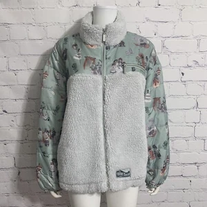 Disney Haunted Mansion Sherpa Puffer Jacket Leota Hatbox Ghost 1X Nuovo - Foto 1 di 5