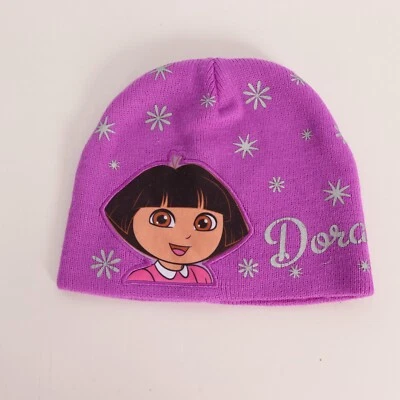 Dora Explorer Winter Hat Knit Beanie Cap Purple Toddler Girls One Size - Image 1 of 4