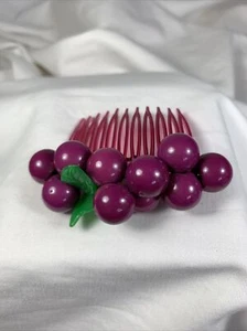 Grape Cluster Purple Leaf Hair Comb - Picture 1 of 5