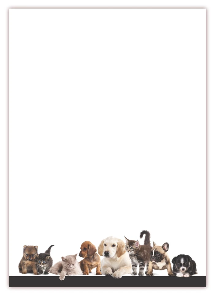 LYSCO® Motiv Briefpapier (Tiere-5042, DIN A4 25 Blatt) Hunde Katzen Zoo Tierhandlung