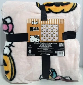 HELLO KITTY Pink Pumpkin Halloween Full/Queen Blanket 2024 90" x 90" VIRAL! NWT - Picture 1 of 5